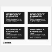 Sticker Rectangulaire Ingénieur aérospatial - Définition amusante W-2 (Feuille)