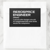 Sticker Rectangulaire Ingénieur aérospatial - Définition amusante W-2 (Sac)