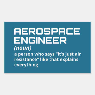 Sticker Rectangulaire Ingénieur aérospatial - Définition amusante W-4