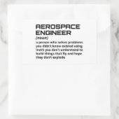 Sticker Rectangulaire Ingénieur aérospatial - Drôle Définition B-1 (Sac)