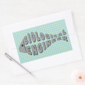 Sticker Rectangulaire Ingénieur biologiste Poisson gris (Enveloppe)