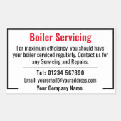 Sticker Rectangulaire Ingénieur de chauffage et d'entretien des chaudièr (Devant)