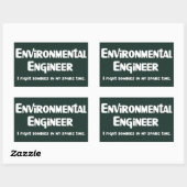 Sticker Rectangulaire Ingénieur de l'environnement Zombie Fighter (Feuille)