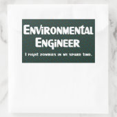 Sticker Rectangulaire Ingénieur de l'environnement Zombie Fighter (Sac)