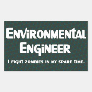 Sticker Rectangulaire Ingénieur de l'environnement Zombie Fighter