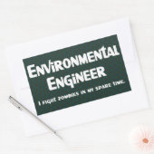Sticker Rectangulaire Ingénieur de l'environnement Zombie Fighter (Enveloppe)