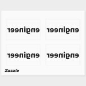 Sticker Rectangulaire Ingénieur inverse (Feuille)