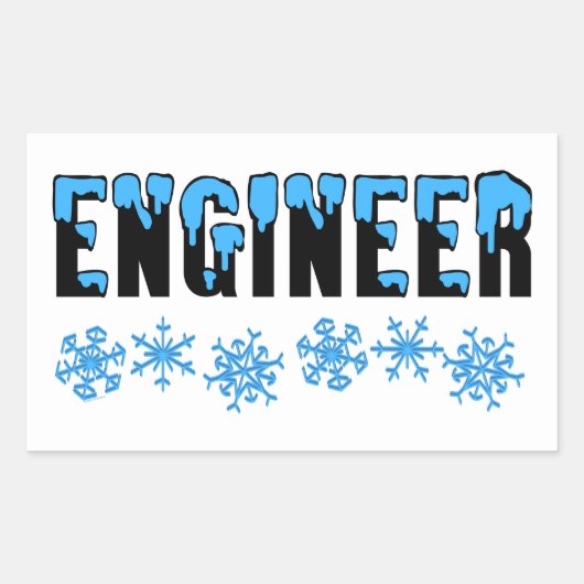Sticker Rectangulaire Ingénieur Snowflake (Devant)