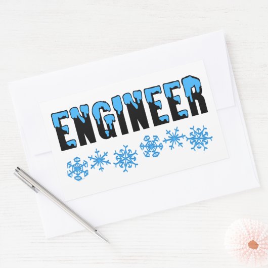 Sticker Rectangulaire Ingénieur Snowflake (Enveloppe)