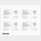 Sticker Rectangulaire Ingrédients de produit minimaux simples du logo de (Feuille)