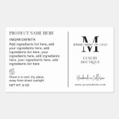 Sticker Rectangulaire Ingrédients de produit minimaux simples du logo de (Devant)