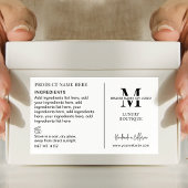 Sticker Rectangulaire Ingrédients de produit minimaux simples du logo de