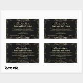 Sticker Rectangulaire Ingrédients luxe or et noir (Feuille)