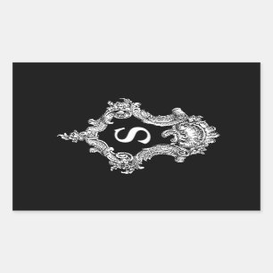 Sticker Rectangulaire Initiale de monogramme de S