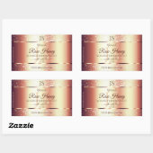 Sticker Rectangulaire Initiales de Parties scintillant or Rose glamour É (Feuille)