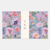 Sticker Rectangulaire Initiales des fleurs brodées (Devant)