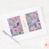 Sticker Rectangulaire Initiales des fleurs brodées (Enveloppe)