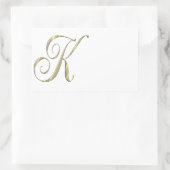Sticker Rectangulaire Initiales du monogramme d'or K (Sac)