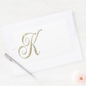 Sticker Rectangulaire Initiales du monogramme d'or K (Enveloppe)