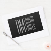 Sticker Rectangulaire Initiales et logo de nom gris minimal et moderne é (Enveloppe)