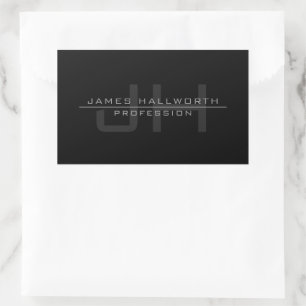 Sticker Rectangulaire Initiales Monogrammes Modernes (ou autre texte) Gr