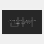Sticker Rectangulaire Initiales Monogrammes Modernes (ou autre texte) Gr (Devant)