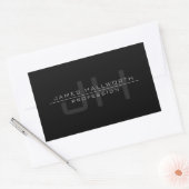 Sticker Rectangulaire Initiales Monogrammes Modernes (ou autre texte) Gr (Enveloppe)