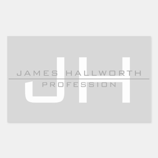 Sticker Rectangulaire Initiales monogrammes modernes (ou autre texte) Gr (Devant)