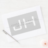 Sticker Rectangulaire Initiales monogrammes modernes (ou autre texte) Gr (Enveloppe)