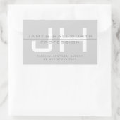 Sticker Rectangulaire Initiales monogrammes modernes (ou autre texte) Gr (Sac)