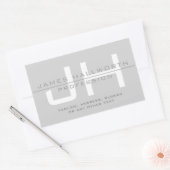 Sticker Rectangulaire Initiales monogrammes modernes (ou autre texte) Gr (Enveloppe)