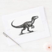 Sticker Rectangulaire Ink Raptor Minimalist Dinosaur Illustration on  (Enveloppe)