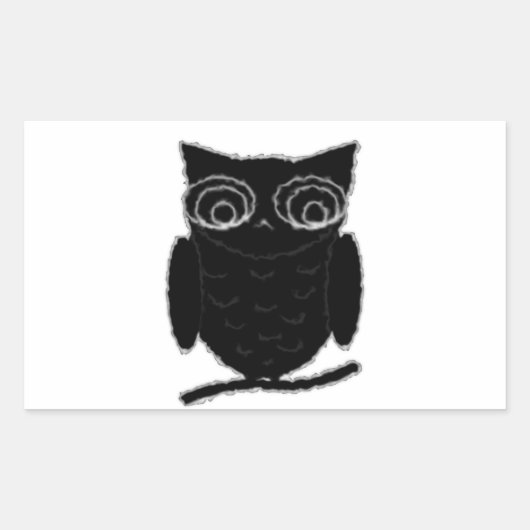 Sticker Rectangulaire Inkblot Owl (Devant)