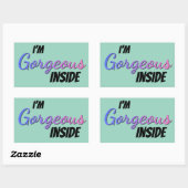 Sticker Rectangulaire Inner Beauty I'm Gorgeous Inside (Feuille)