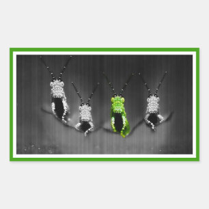 Sticker Rectangulaire Insecte vert grumeleux