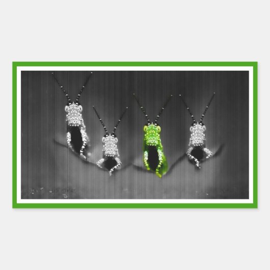 Sticker Rectangulaire Insecte vert grumeleux (Devant)