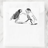 Sticker Rectangulaire Insectes vintage dansant; mouche diptère (Sac)