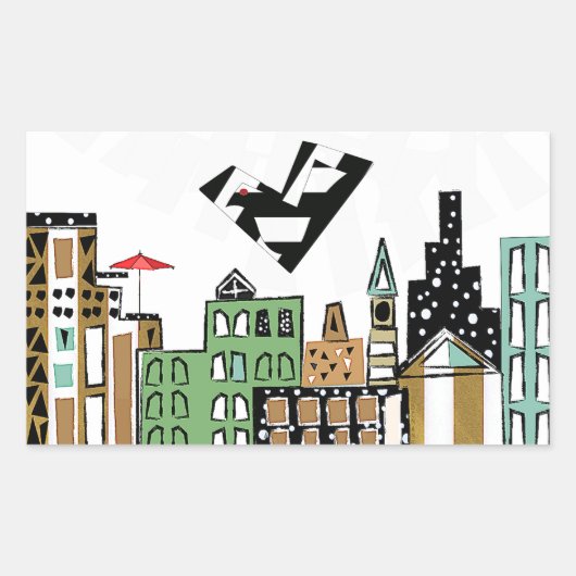 STICKER RECTANGULAIRE INSÉPARABLE DANS LA VILLE (Devant)