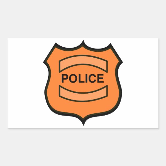 Sticker Rectangulaire Insigne de police (Devant)