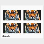 Sticker Rectangulaire Inspiration des yeux de tigre (Feuille)