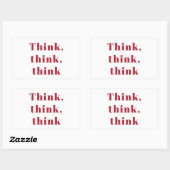 Sticker Rectangulaire Inspiration Positive Red Think Think Think Devis d (Feuille)