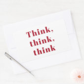 Sticker Rectangulaire Inspiration Positive Red Think Think Think Devis d (Enveloppe)