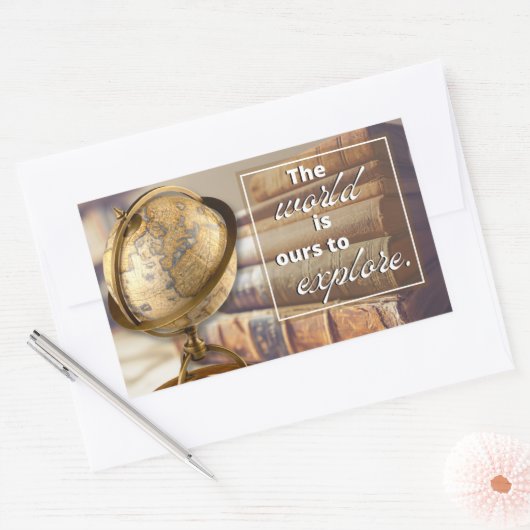 Sticker Rectangulaire Inspiration Vintage voyage grande (Enveloppe)