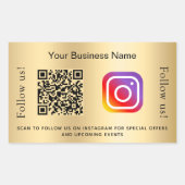 Sticker Rectangulaire Instagram de code qr Gold business (Devant)