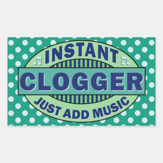 Sticker Rectangulaire Instant Clogger juste ajouter de la musique (Devant)