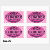 Sticker Rectangulaire Instantané Clogger juste ajouter de la musique ros (Feuille)