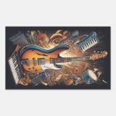 Sticker Rectangulaire Instruments de musique (Devant)
