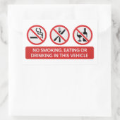 Sticker Rectangulaire Interdiction de fumer, de manger et de boire (Sac)