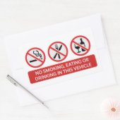 Sticker Rectangulaire Interdiction de fumer, de manger et de boire (Enveloppe)