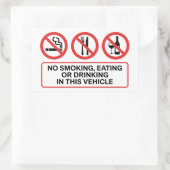 Sticker Rectangulaire Interdiction de fumer, de manger et de boire (Sac)